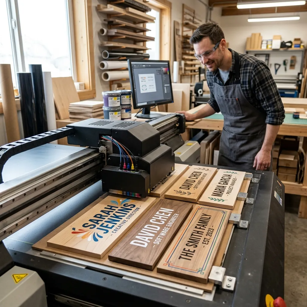 Wooden Name Plates Printing